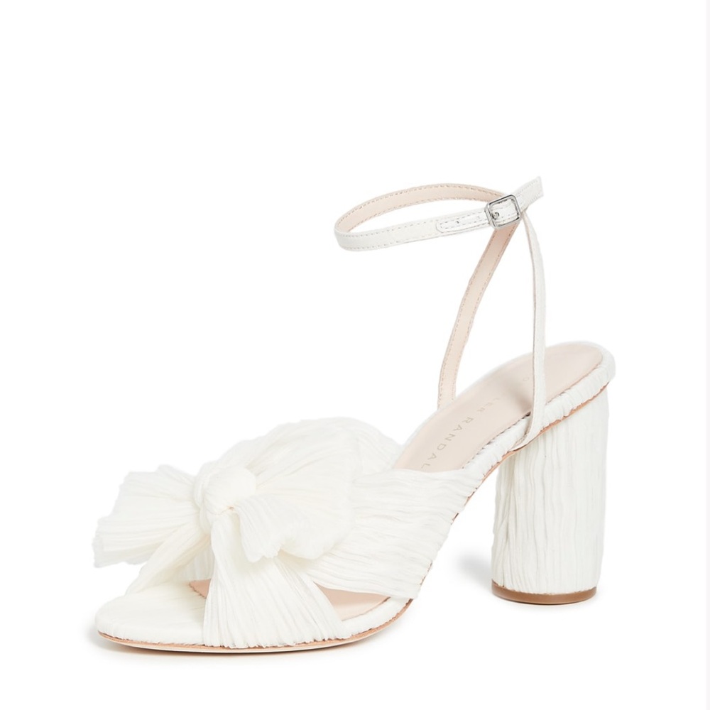 Loeffler Randall Camellia Pleated Bow Heel with Ankle Strap